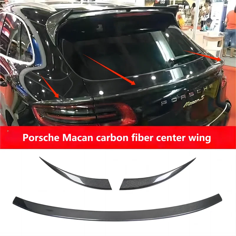 

Carbon Fiber Rear Roof Spoiler Boot Middle Wings for Porsche Macan Spoiler 2014 - 2018 Trunk Trim Sticker Car Styling