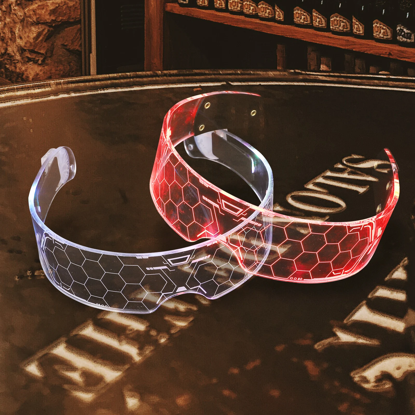 

2pcs LED Glasses Pcs Luminous Eyeglasses Dancing Props Fashion Accessories Halloween Luminous Glasses Supplies Party Decorations