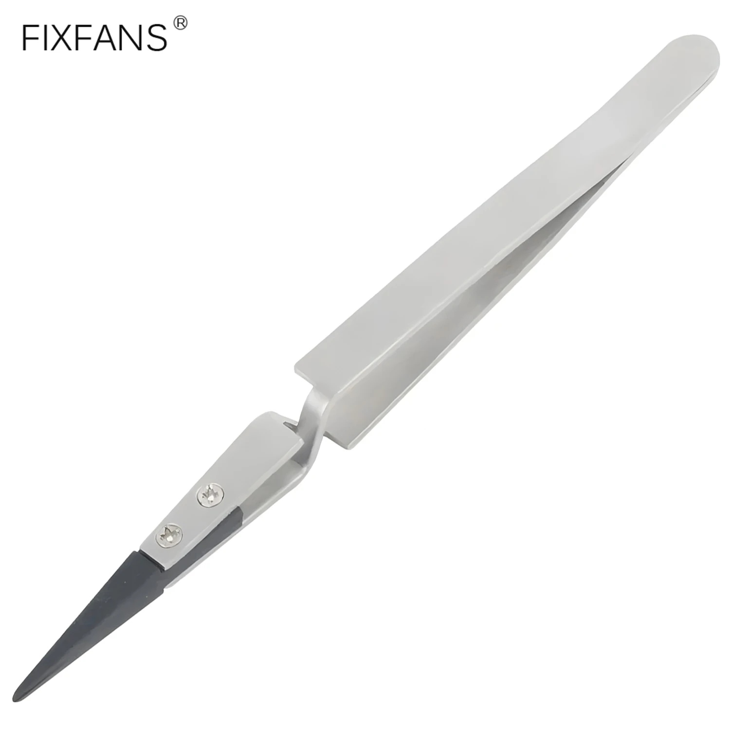 140mm Precision Cross Lock Reverse Tweezers Straight Anti-Static Plastic Tips for Electronics Mobile Phone Repair Tool