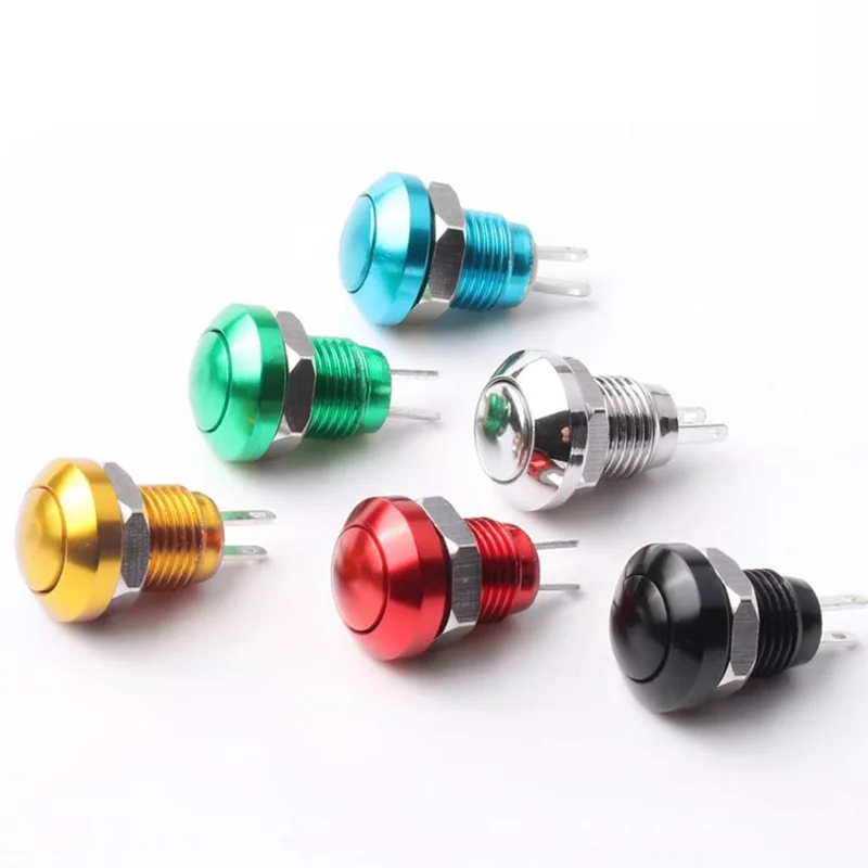 

5/20/100PCS 8mm Push Switch Waterproof Momentary Metal Button Switch Self-reset Car Auto Horn Switch