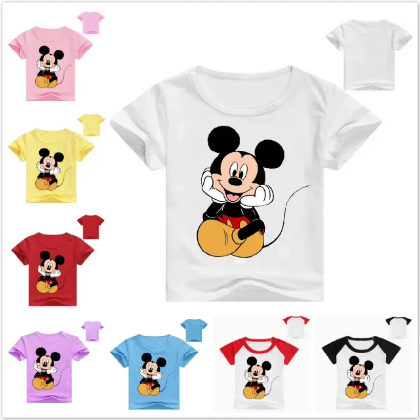 

New Summer Children Cartoon Mickey Mouse T Shirt Baby Boys Clothes Girls Short Sleeve T-Shirt Kids Tops Tees Baby O-Neck Outfit