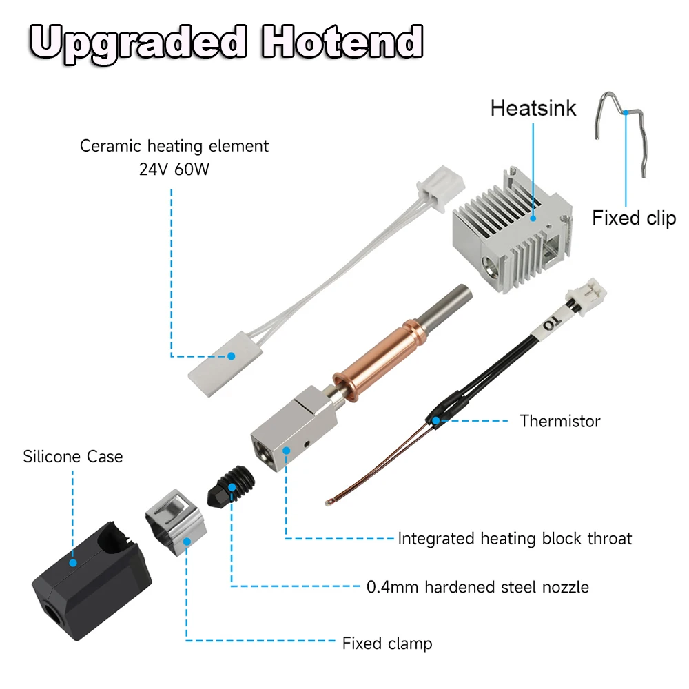 ترقية Hotend عدة ل Anycubic كوبرا 3 V2 كومبو طابعة ثلاثية الأبعاد رأس الطباعة ثنائية المعدن كسر الحرارة السيراميك قضيب تسخين ل كوبرا 3 كومبو