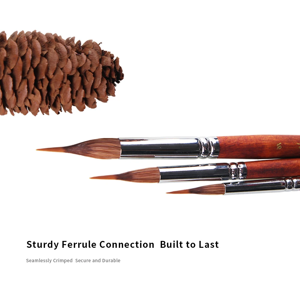 SeamiArt 1 قطعة فرشاة بطانة طويلة مرصعة بالألوان المائية الكلاسيكية من النايلون فرشاة رسم المناظر الطبيعية للوازم الفنية #4