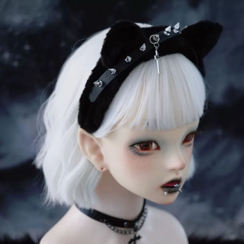 Amerikaanse Lolita Hoofddeksels Retro Harajuku Gothic Hoofdband Vrouwelijke Kawaii Kat Oor Ontwerp Hoofdband Populaire Cosplay Haaraccessoires