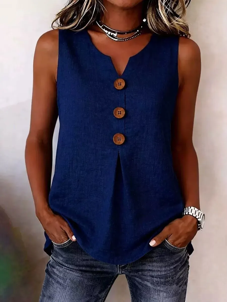 Aurelia Linen Button Vest S19ac300d034746b2a43ee22e47e015c4u