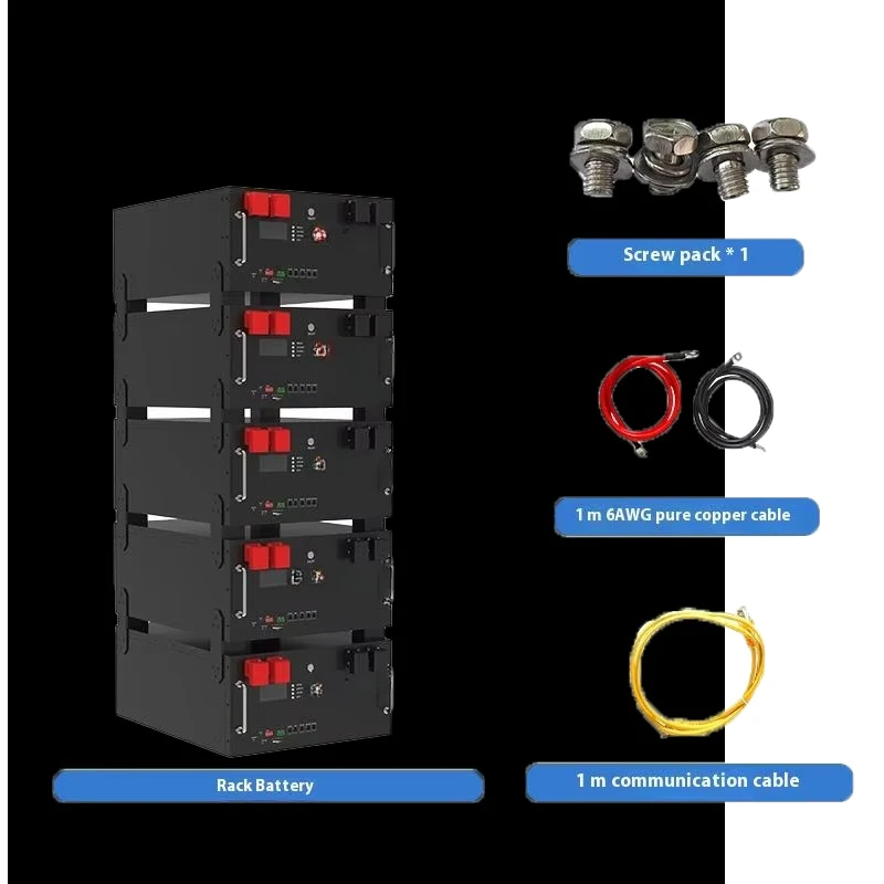 efficiency 5kwh high-voltage lithium-ion solar cell 51.2 volts  energy storage rack-mounted system can communicate