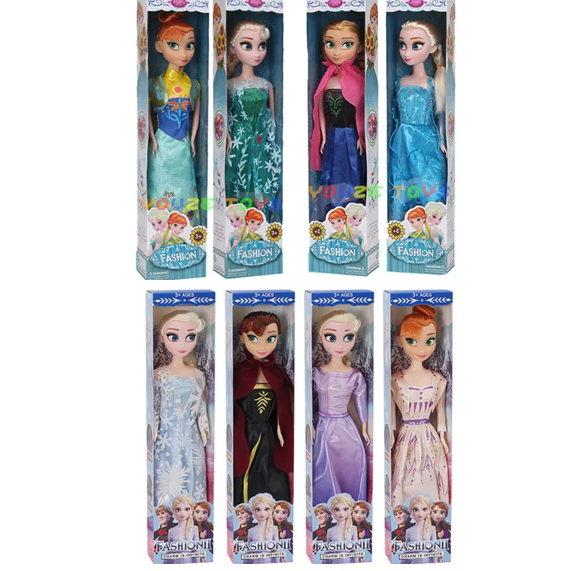 New 30cm Toys Princess Anna& Elsa Figure Doll Girls 12 Movable Joints Birthday Gifts Cute Girls Gift Set