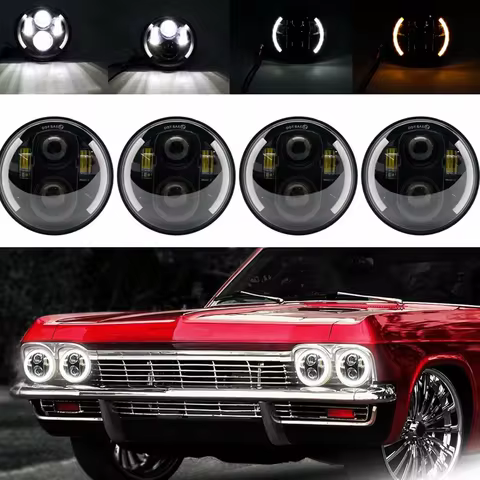 5.75 Inch LED Round Car Motorcycle Headlight H4 For Harley Sportster Honda Triumph Speed Triple Iron 883 5-3/4" Headlamp