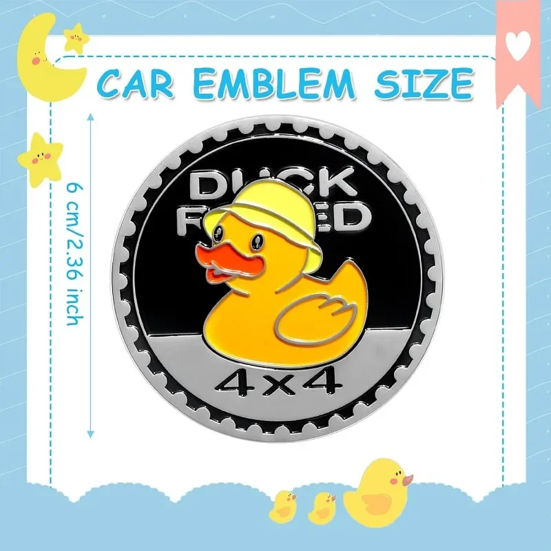 Duck Rated Car Emblem for Jeep - Metal Cool Duck Duck Stickers Automotive Car Badge Decals Compatible