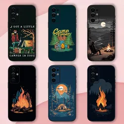 Mountain nature outdoor camping Phone Case For Samsung S24,S21,S22,S23,S30,Ultra,S20,Plus,Fe,Lite,Note,10,9,5G Black Soft Shell
