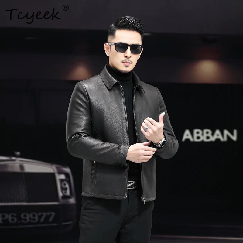 

Tcyeek верхний слой из козьей кожи, куртка из натуральной кожи, мужская пуховая подкладка, съемные повседневные мужские пальто, зимне-осенняя одежда Jaqueta Couro