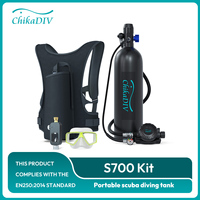 CHIKADIV S700 Mini Scuba Tank Refillable Oxygen Cylinder Scuba Tank Underwater Diving Gear Portable Diving Snorkeling Equipment