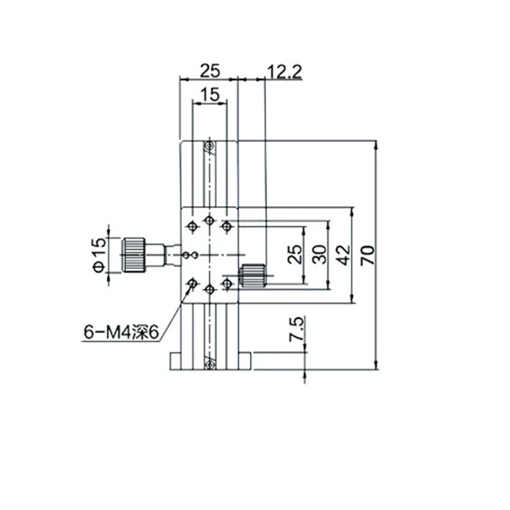 Z-Axis Dovetail Linear Stage High-Precision 50mm Travel Manual Vertical Lift Micro-Adjustment Slide LWZ25-L70