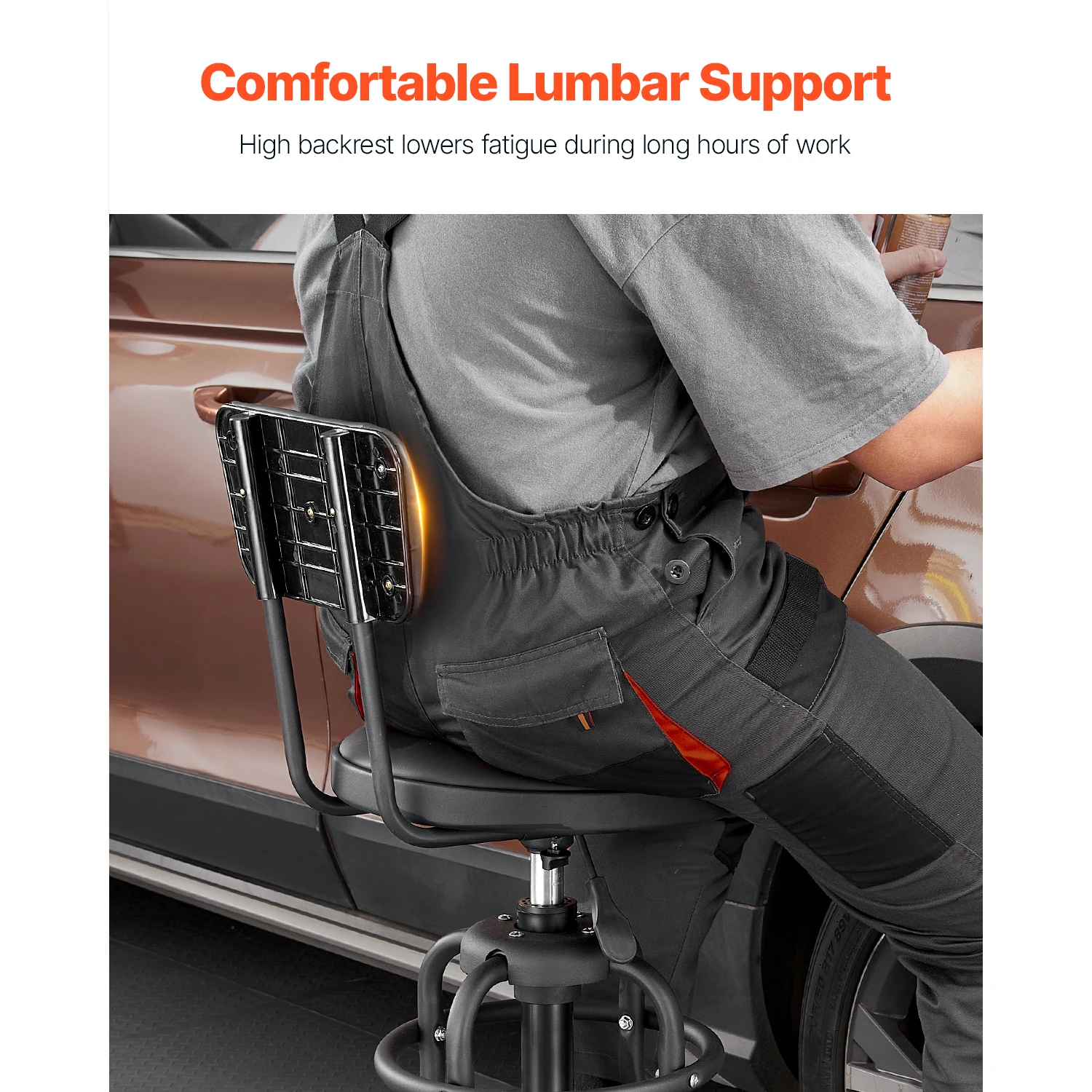 SucceBuy Shop Stool with Backr - Garage Creeper Roller 评论和价格