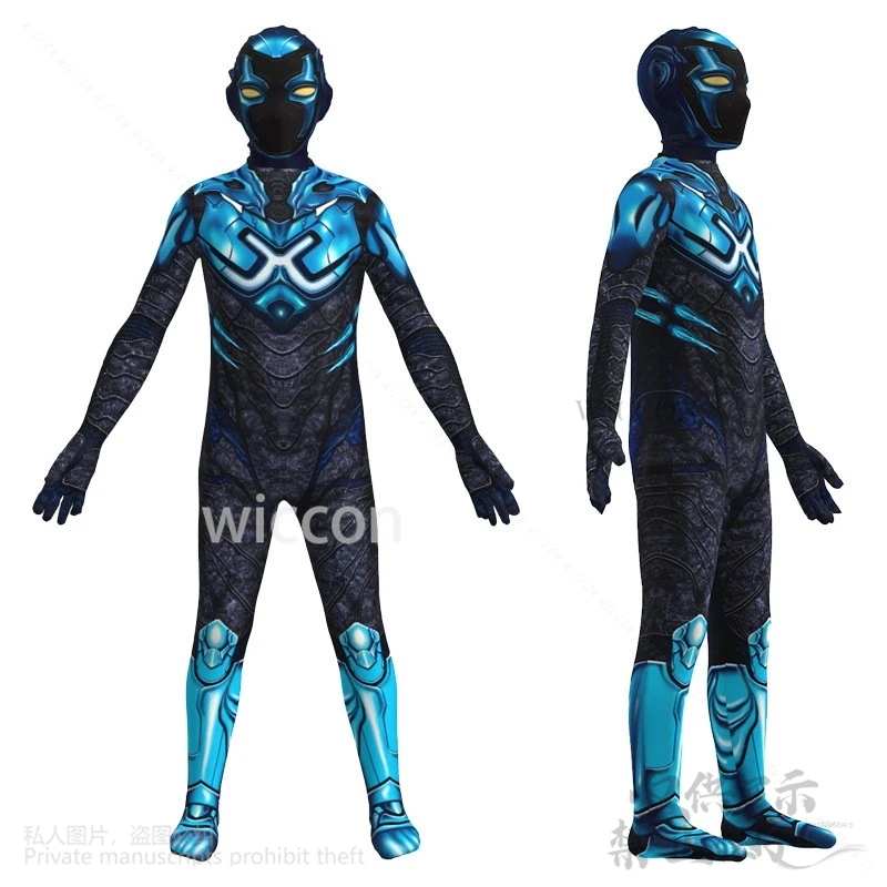 อะนิเมะภาพยนตร์ Blue Beeetlee เครื่องแต่งกายการ์ตูนอะนิเมะเด็กผู้ใหญ่เด็ก Superrhiro บอดี้สูท Jumpsuit หน้ากากฮาโลวีนคริสต์มาส