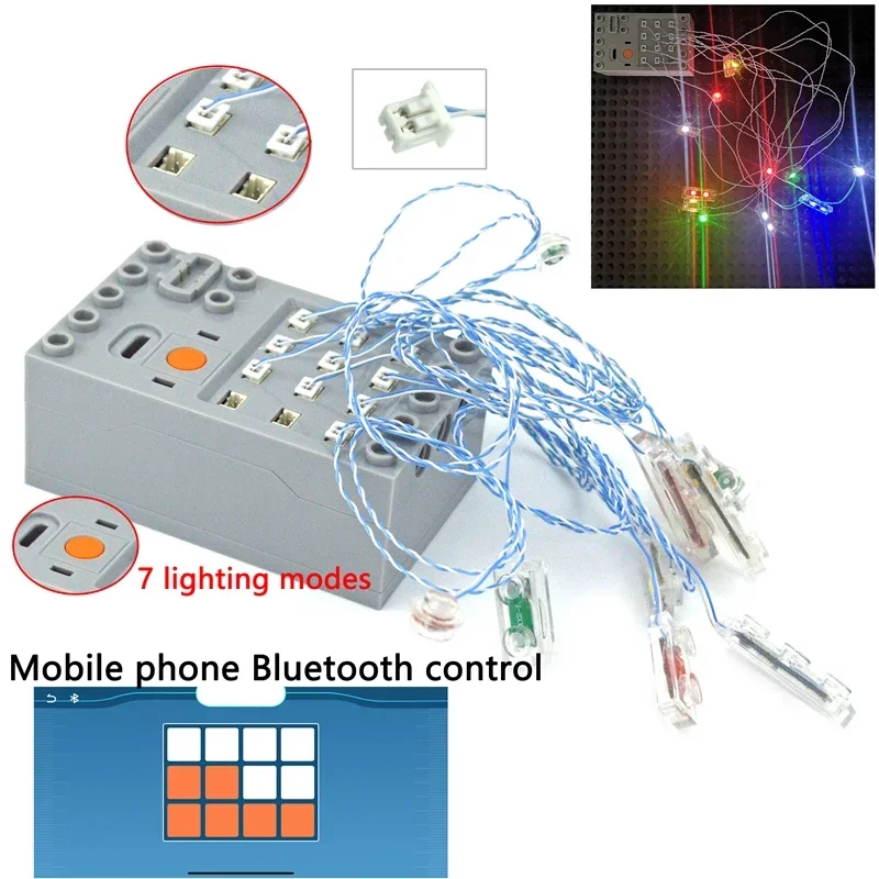 Moc Accessorie 1.35pin Led Signal Light Compatible Building Block High-tech City Street DIY 25cm Remote Control Lamp Pin Port