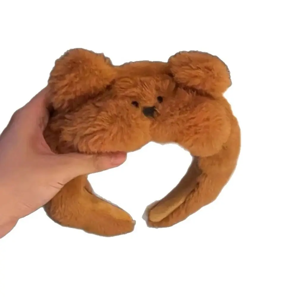 

Cute Design Bear Ears Hairbands Soft Fabric Plush Material Bear Ears Headwear Adorable Comfortable Children Hair Accessories