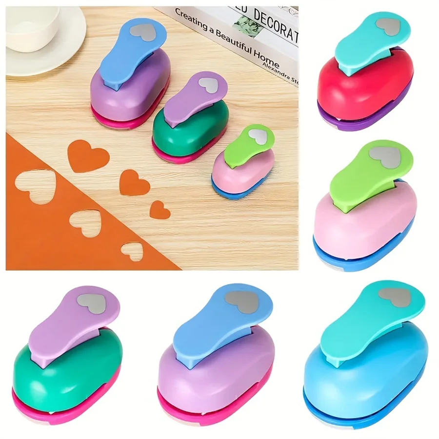 Random Color 9/16/25/38/50mm Heart Shape Punch DIY Craft Hole Punch for Scrapbooking Hole Punch