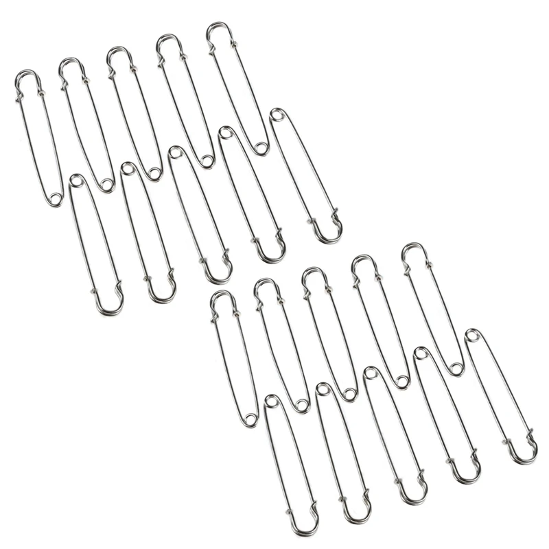 BMBY-20 PCS 4 Inch Large Metal Safety Pin--Big And Strong Enough To Hold Heavy-Weight Fabrics And Materials Canvas