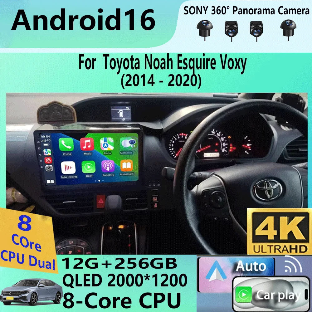 

Android16 2din Auto For Toyota Noah Esquire Voxy 2014 2015 2016 -2020 Car Radio Multimedia Player GPS Navigation Support Carplay