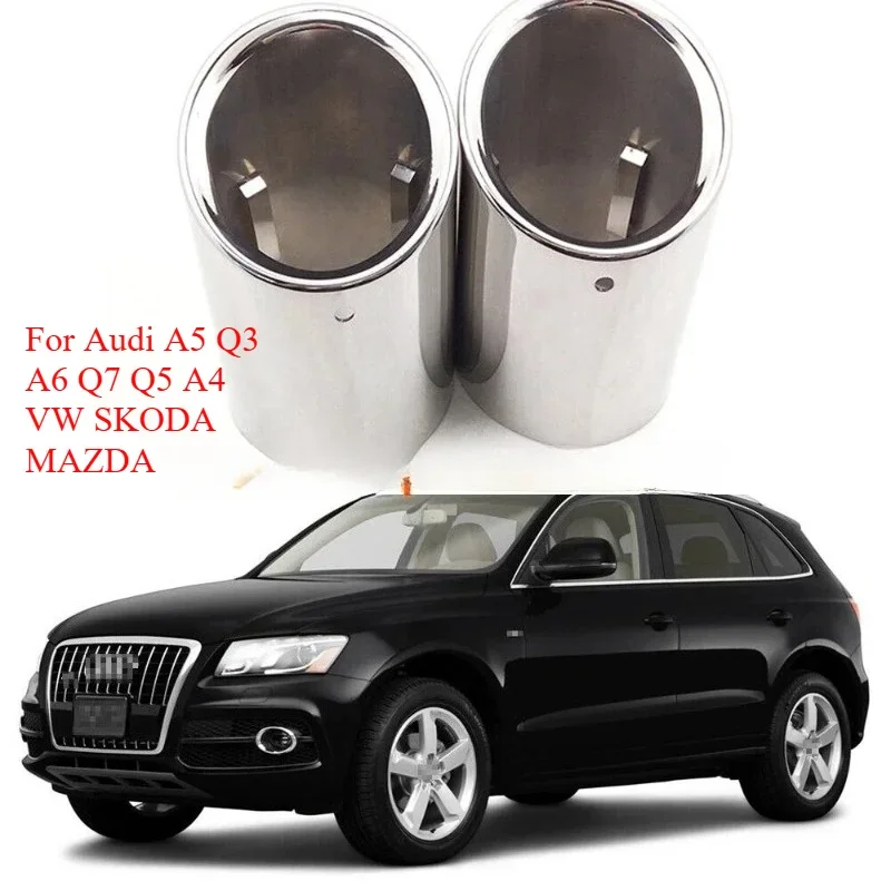 2pcs For Audi A1 A3 A4 A5 A6L Q3 Q5 Q7 For Golf 6 7 For VW Tiguan Passat For Skoda Octavia SUPERB Car Exhaust Muffler Tips