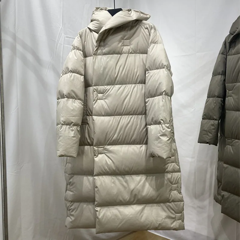 Imagem -03 - Cabolsa Longo e Solto para Pato Windproof para Mulheres Cabolsa de Inverno Europeu Parkas Isolantes Branco Novo