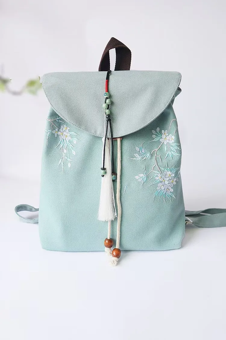 

Kids School Bags Flower Embroidery Chinese Style Canvas Bag Mochila Escolar Feminina Adolecente Mochilas Para Estudiantes