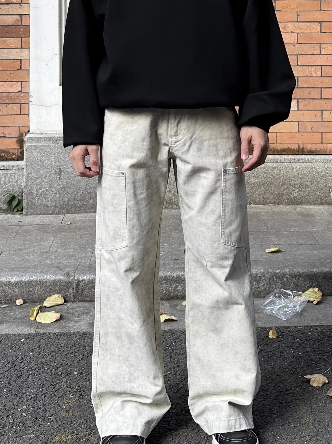 

Джинсы унисекс прямого кроя в стиле ретро с мраморным узором, свободные повседневные брюки для работы, молодежный стиль