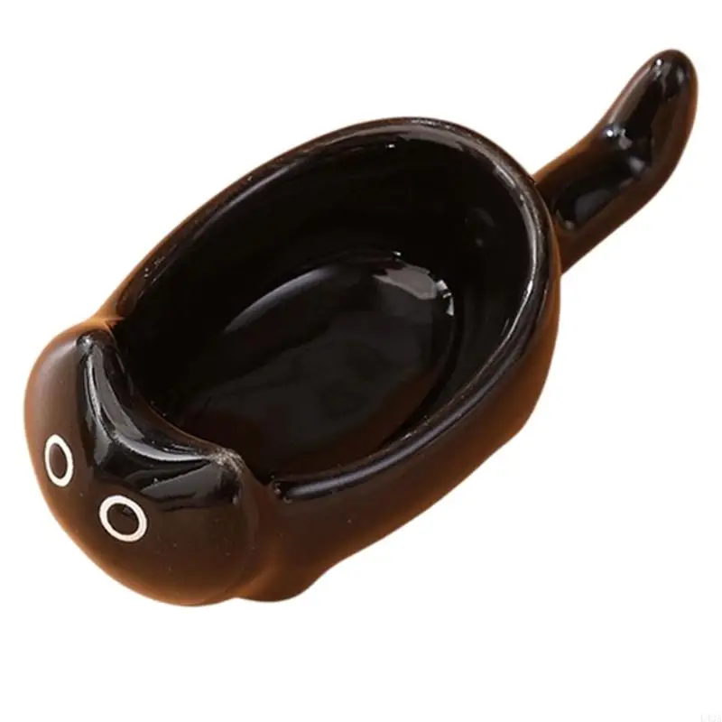 L43A Artistic Ceramics Felines Design Small Plate For Sushi Dipping Sauce And Appetizer