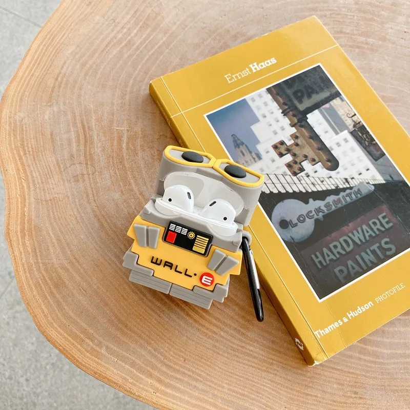 لطيف WALL.E روبوت حقيبة سماعة الاذن ل Airpods Pro 1 2 3 4 الكرتون سيليكون سماعة لاسلكية تعمل بالبلوتوث سماعات الأذن الغطاء الواقي الملحقات