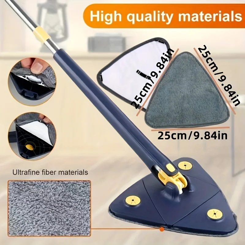 3/10Pcs Replacement Triangle Mop Pads, Thickened Washable Stick‑on Mop Cloths, Lint‑Free Floor Cleaning Pads