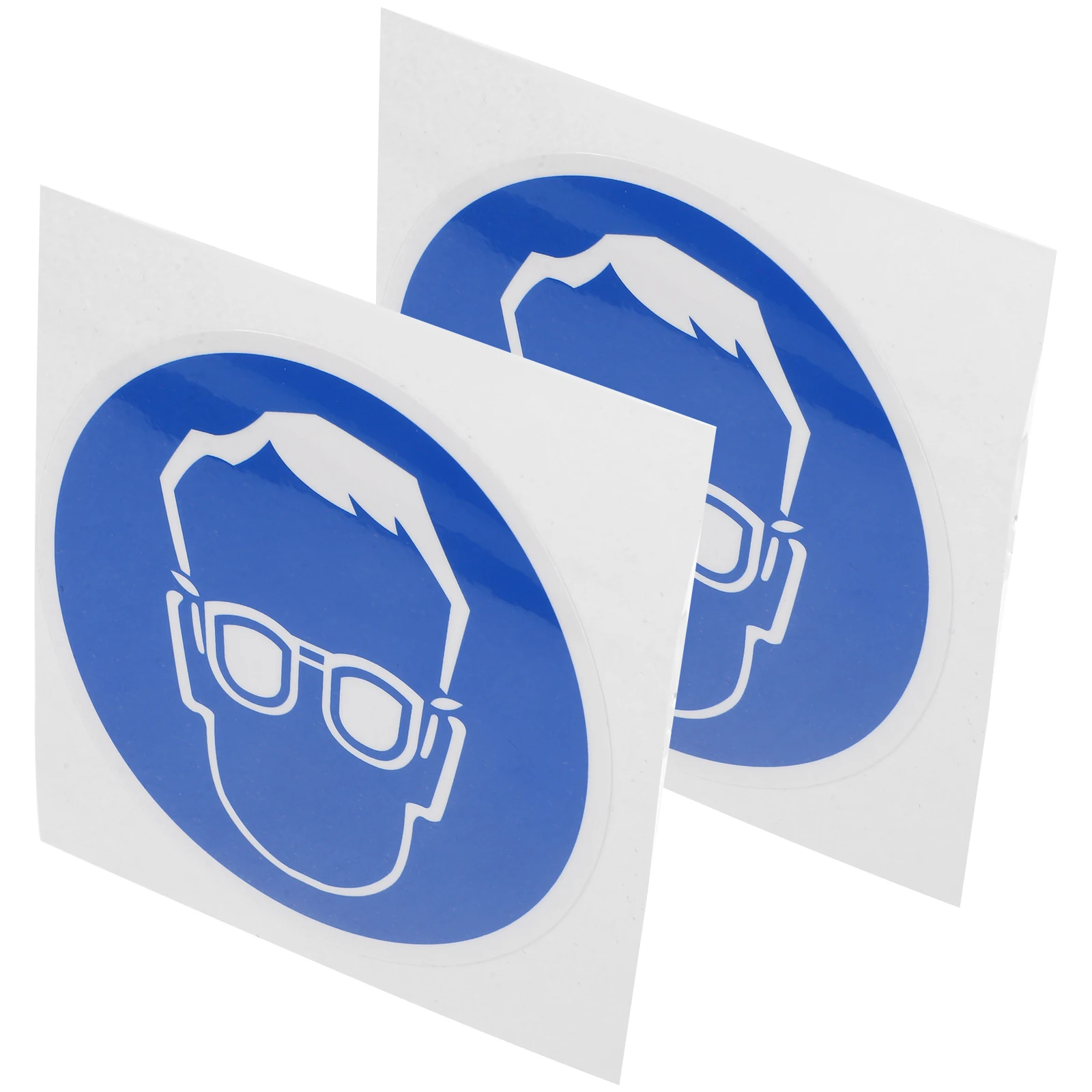2 pcs Protective Goggles Sign 100mm Diameter Wear Protection Sticker Industrial Production Not Fade