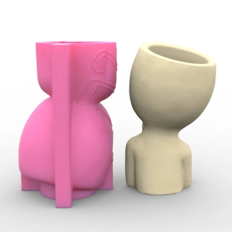 Cat Girl Gypsum Flower Pot Silicone Resin Mold Epoxy Resin Casting Mold Succulent Vase Cement Mold Holder Mold Dropship