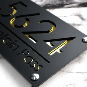 Acrylic outdoor sign of the 3D house number, personalized acrylic plate of the cut, exterior residential plate of the street number 10 Main Sales Custom Plate - №5