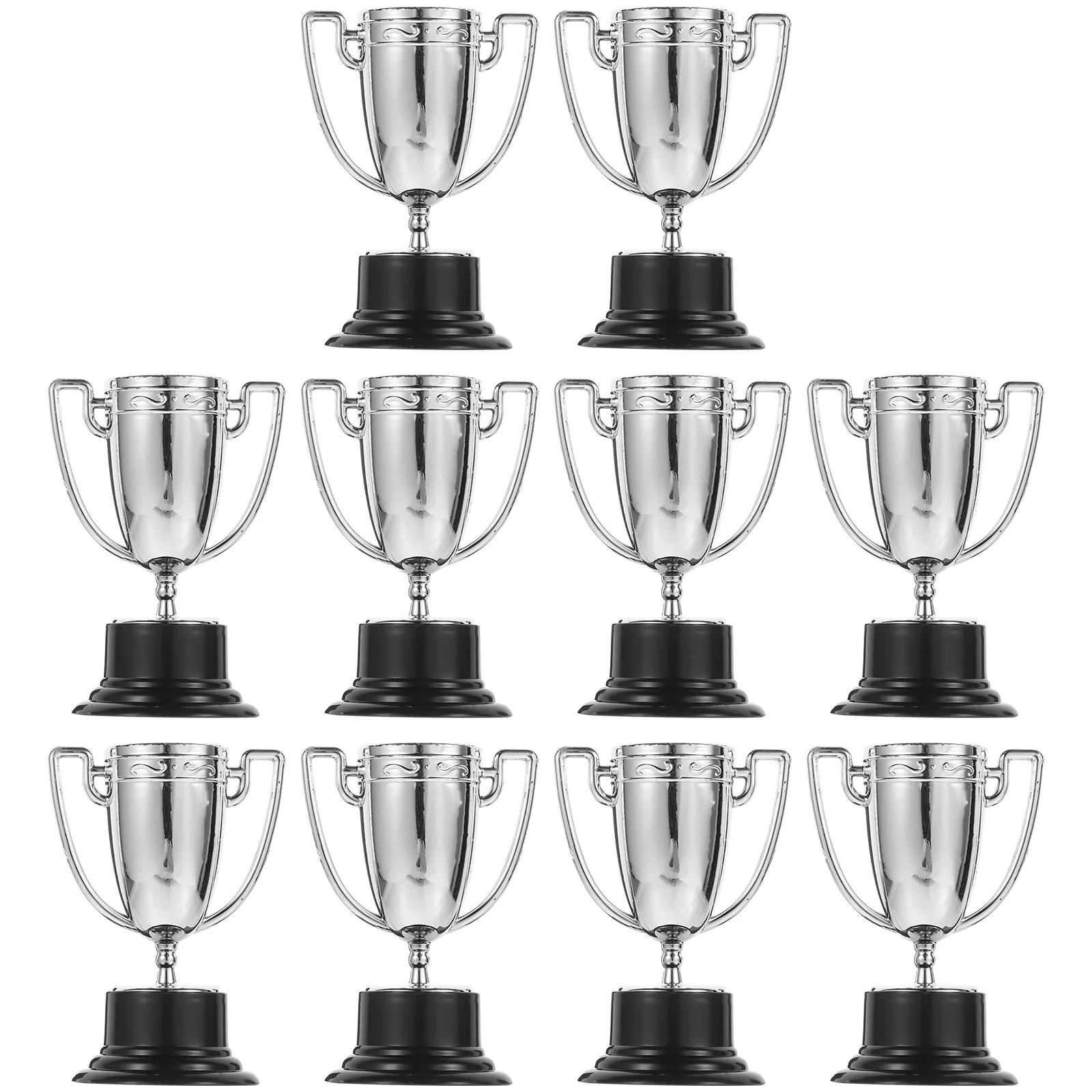 

10 Pcs Kids Toys Mini Trophy Plastic Decor Ornaments Funny for Adults Cup Silver Award Trophies Party Child