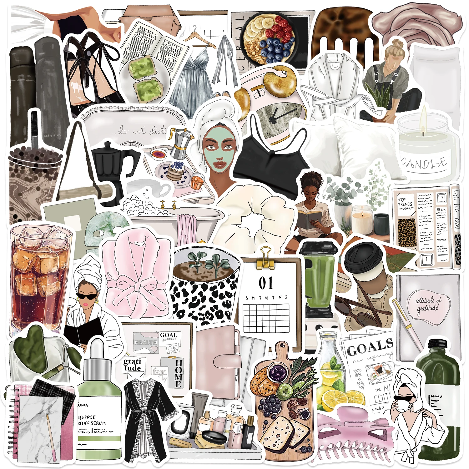 50 قطعة ملصقات فتاة نظيفة على الطراز الكوري Instagram Graffiti الهاتف المحمول الكمبيوتر المحمول الأمتعة الديكور ملصقات مقاومة للماء #1