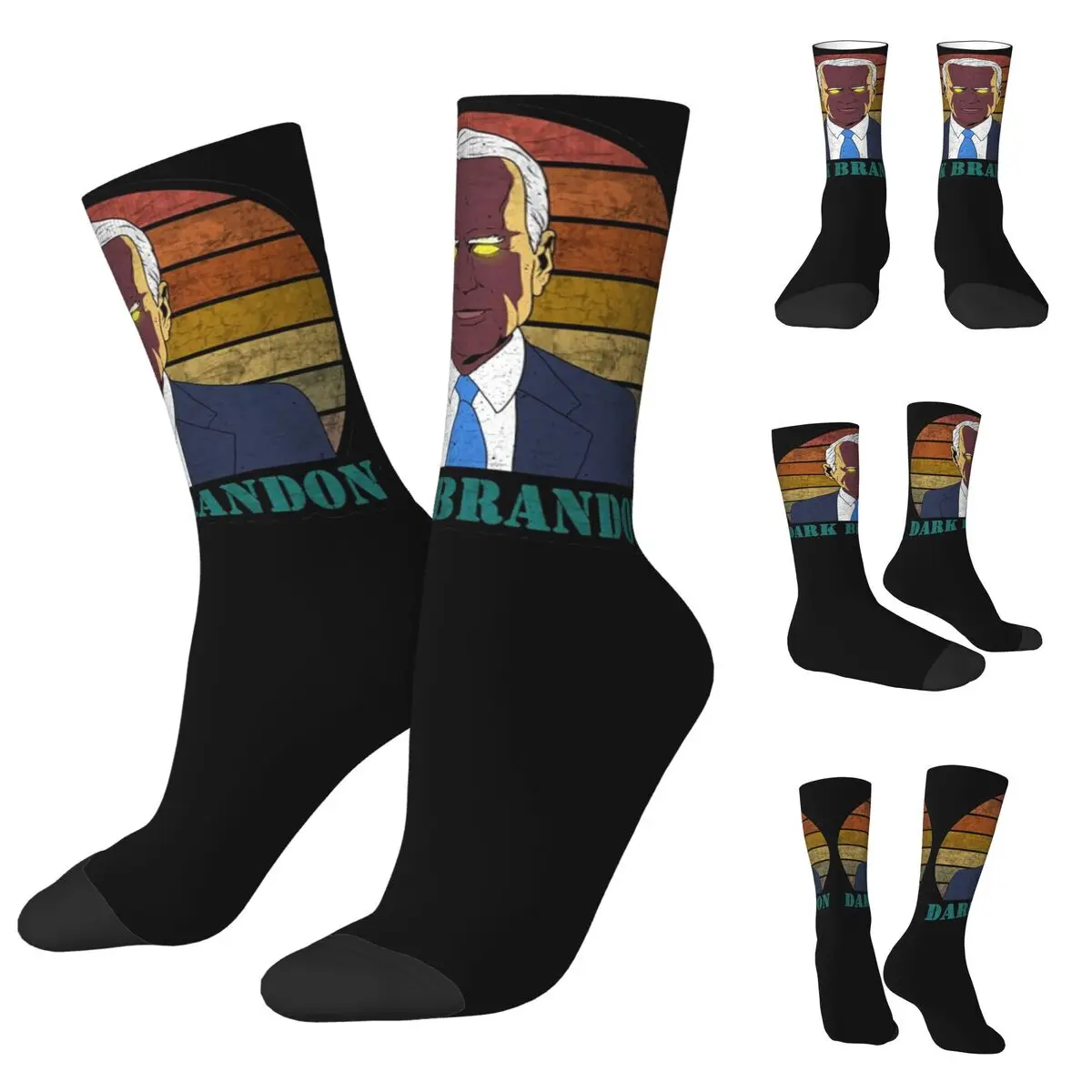 Darkness Biden Dark Brandon 2024 cosy Unisex Socks,Warm Happy 3D printing Socks,Street Style Crazy Sock