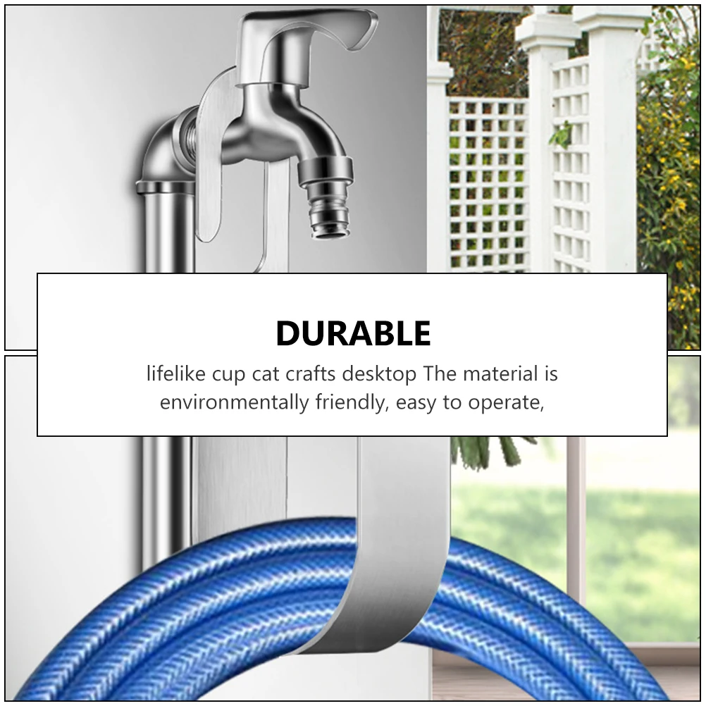

1pc Stainless Steel Hose Hooks Heavy Duty Water Pipe Hanger Garden Balcony Storage Organizer Wall Mounted Durable Non Slip