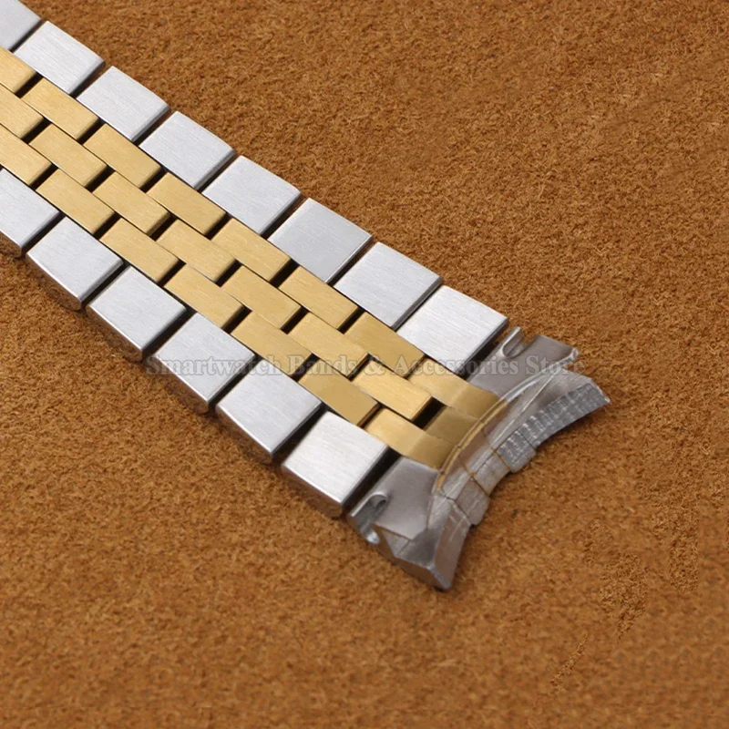 13 مللي متر 17 مللي متر 20 مللي متر 21 مللي متر ل رولكس ل اليوبيل الفولاذ المقاوم للصدأ حزام ساعة اليد نهاية منحنية معدنية قابلة للطي مشبك سوار إكسسوارات