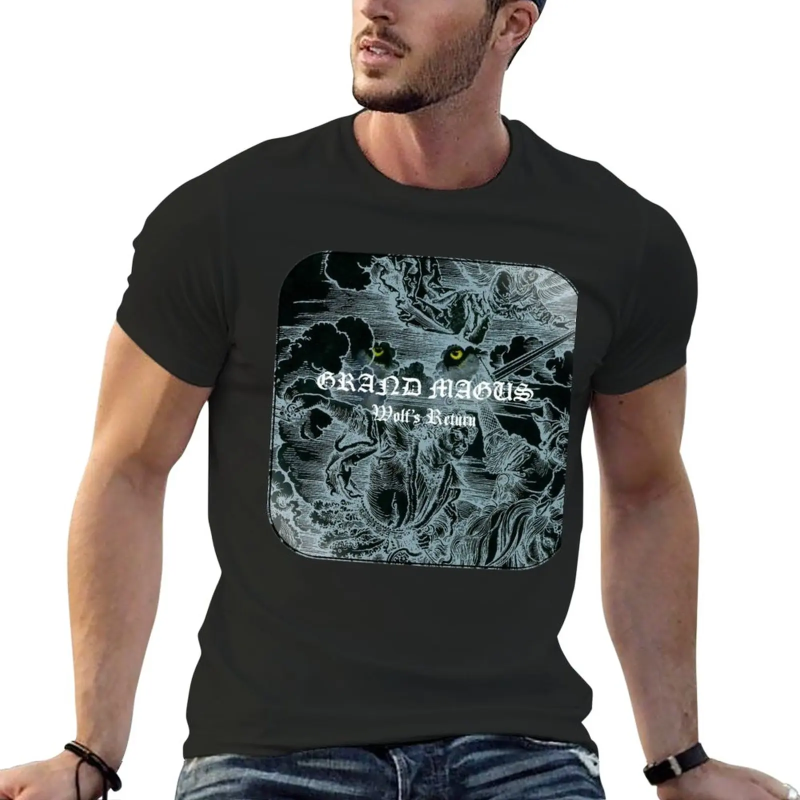 Grand Magus: Wolf's Return T-Shirt black t shirt black t shirts T-shirt men