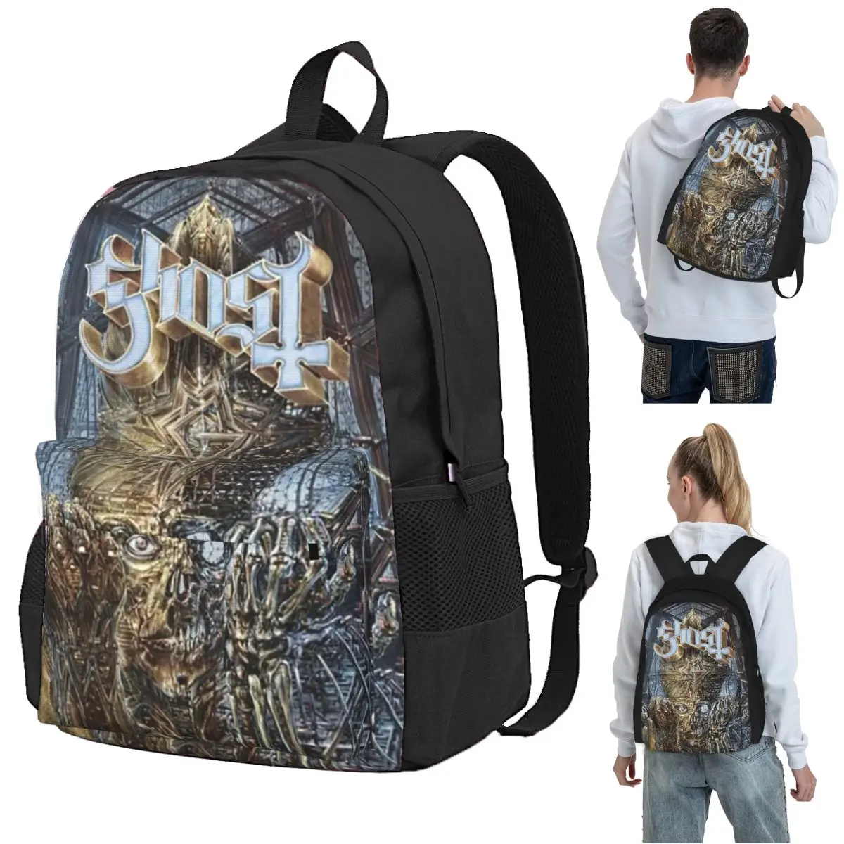 IMPERA Ghost Heavy Metal Band Backpack Student BookBag Kids School Bag Laptop Shoulder Bags for Boys Girls