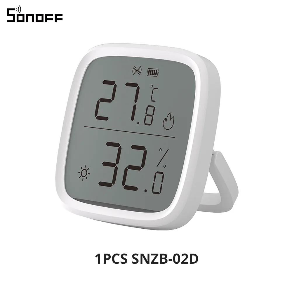 1-10PCS SONOFF SNZB-02D Zigbee LCD-scherm Slimme temperatuur-vochtigheidssensor APP Monitoring Werk met Alexa Google via ZBBridge-P