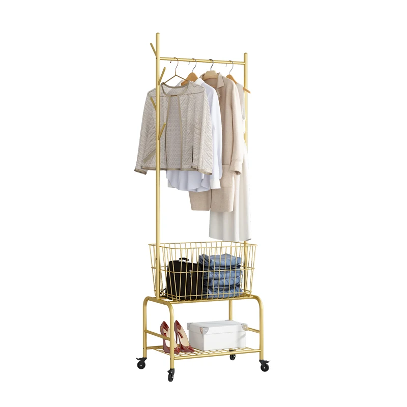 Light Luxury Floor Mobile Household Hangers Sub-Modern Minimalist Bedroom Storage Shelves