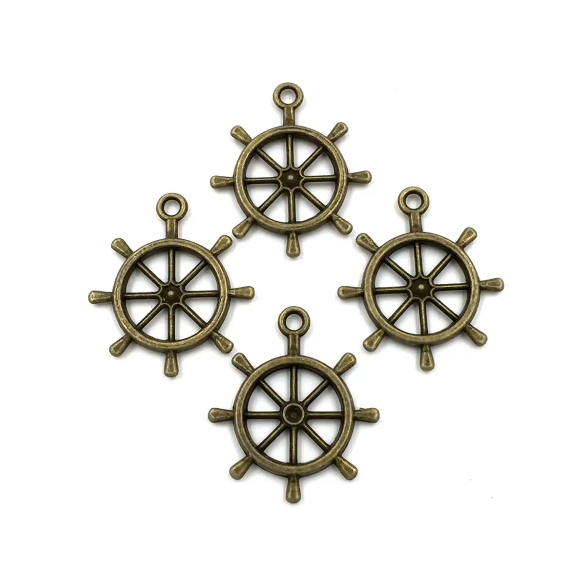 

50PCS Multicolor Rudder Ship Theme Charm Pendants DIY Bracelets Necklace Handicrafts Making Accessories Materials Pacck