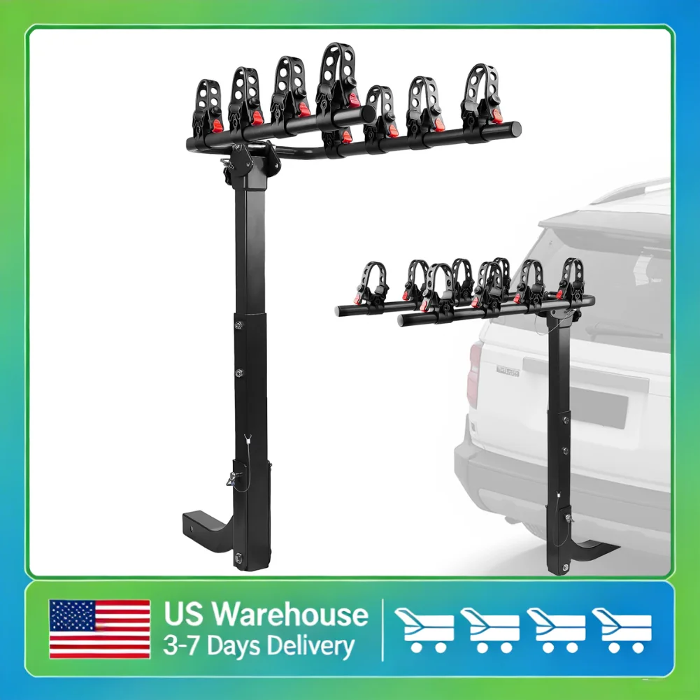 

Велокрепление на фаркоп 2 дюйма для 4 велосипедов, складное, с защитой от раскачивания, для легковых авто, внедорожников, фургонов и грузовиков, простое в установке и хранении