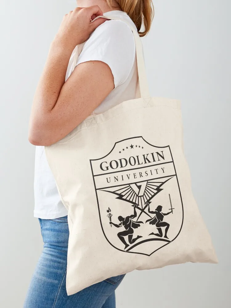 

GODOLKIN UNIVERSITY logo Black Tote Bag custom fabric bag bag luxury women custom bags reusable shopping bags