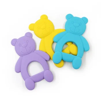 Neue Silikon Baby Beißring Cute Bear Form Infant Beißringe Sicherheit Kinder Zahnen Spielzeug Für Kinder Kauen Geschenk Neugeborenen Dental Care