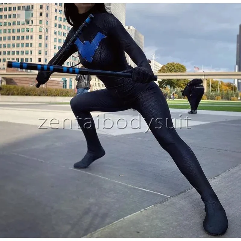 Halloween Female Nightwing Cosplay Costume Adults Kids Girls Woman Ladys Superhero Zentai Bodysuit # 1 # W.