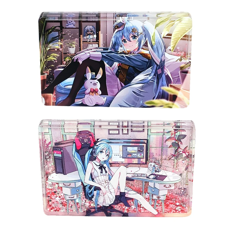 

Goddess Story Hatsune Miku Anime characters acrylic Quicksand card rare toys Collection flash card Christmas gift