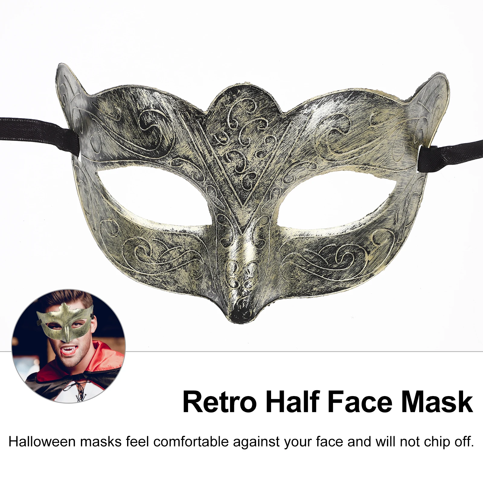 

25pcs Retro Half Face Masks Halloween Masquerade Costume Party Elegant Comfortable Plastic Mask Decor Photography Props